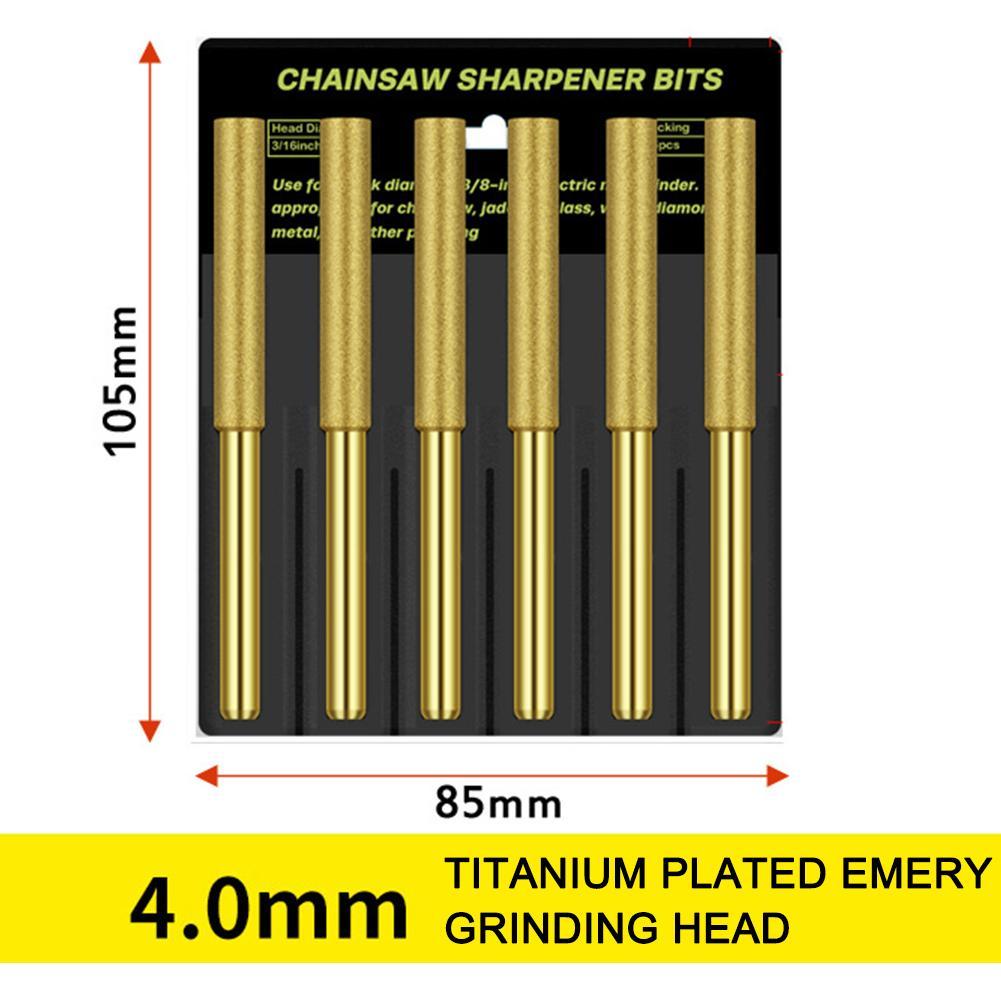 Afilador de motosierra rebaba cilíndrica recubierta de diamante 4-5,5 mm-paquete de 6