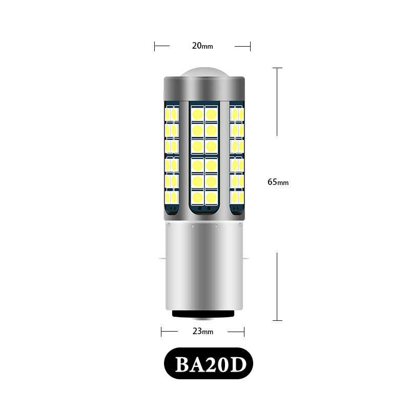 Lumière LED H4 BA20D P15D 12V 6000K pour phares de moto, cyclomoteur, Scooter, ATV