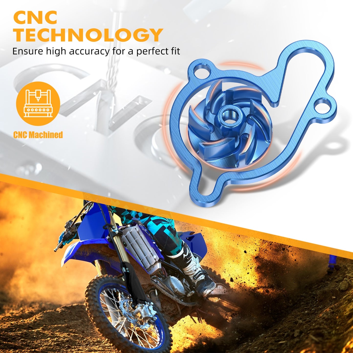 Impulsor de bomba de agua de gran tamaño NiceCNC para Yamaha YZ85 YZ 85 2002-2018