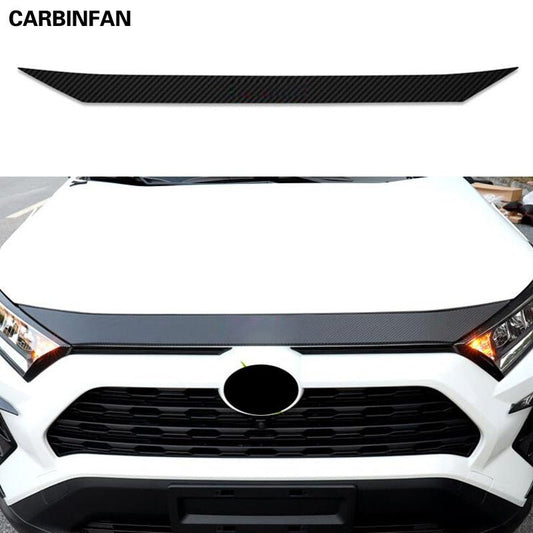 Car Styling Carbon Fiber Front Engine Hood Moulding Stickers For Toyota RAV4 RAV 4 2020 - FMF replacement parts