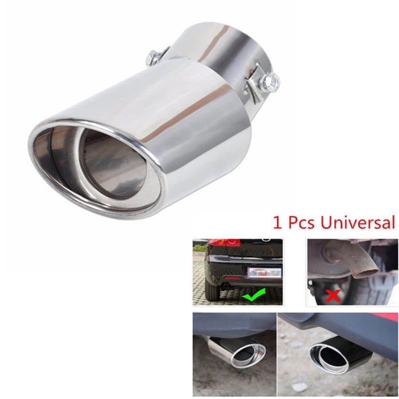 Universal Car Auto Exhaust Muffler Tip Stainless Steel Pipe Chrome Trim Modified Car Rear Tail Throat Liner Accessories - FMF replacement parts